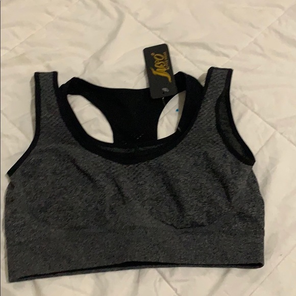 Grey and black womens sports bra brand new - Picture 1 of 2